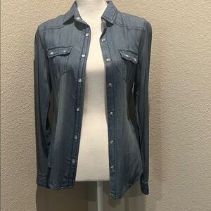 Leshop Blue Long Sleeve Button Down Shirt